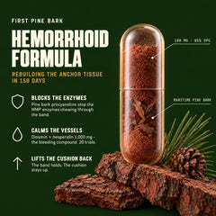 First pine bark hemorrhoid formula — rebuilding the anchor tissue in 150 days